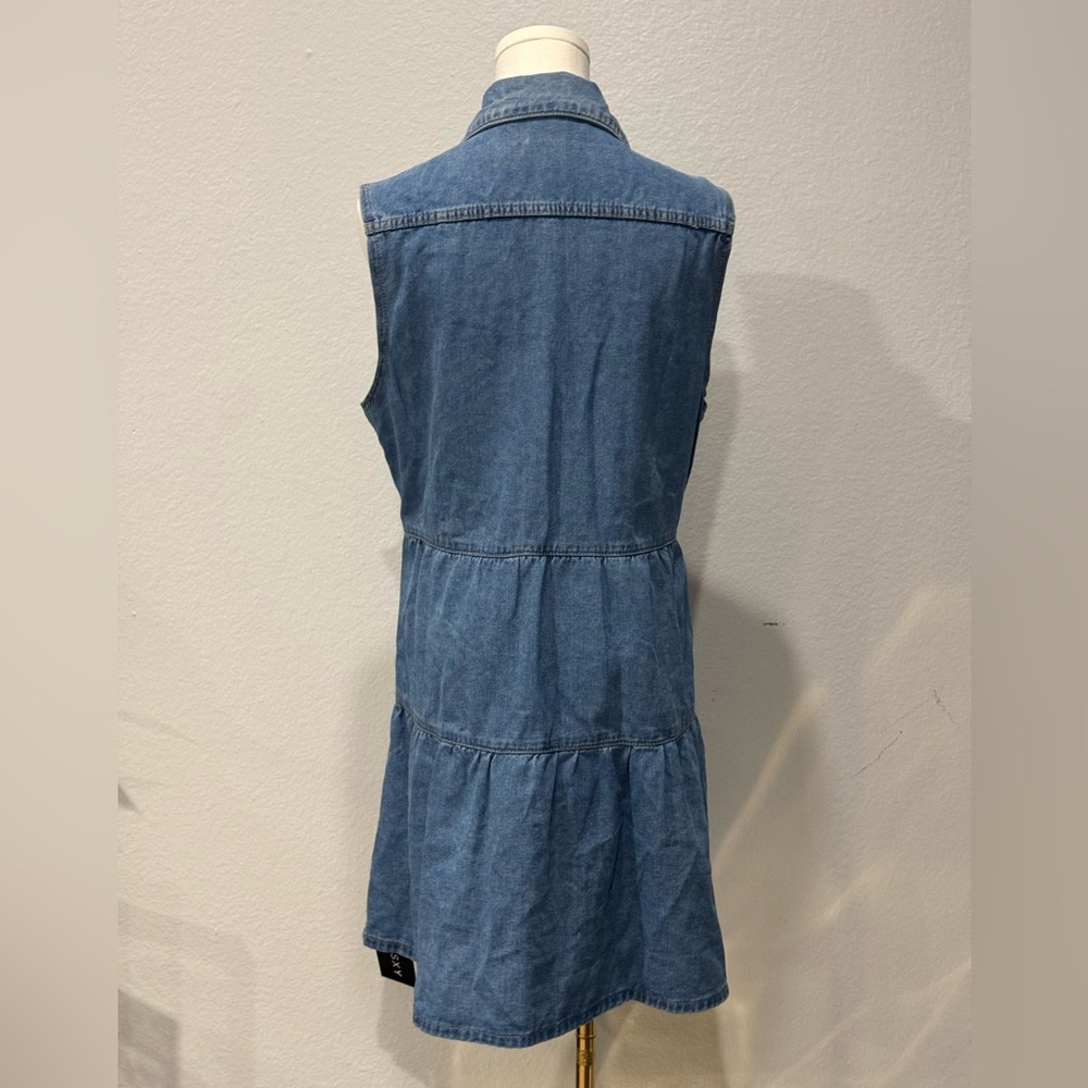 SHEIN Blue Sleeveless Buttoned Sundress - Picture 2 of 5